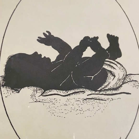 AP2-RARE Vintage 1975 Framed Baby Silhouette by Albert Haster - Picture 4 of 8